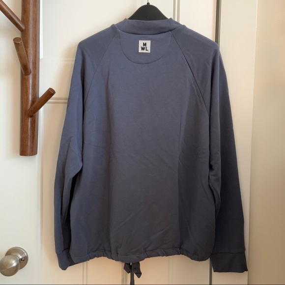 Madewell MWL Mockneck Drawstring Sweatshirt Blue - Picture 3 of 7